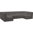 Meridian Furniture Relax Velvet Modular Sectional Sec6B - Grey - Sofas