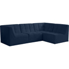 Meridian Furniture Relax Velvet Modular Sectional Sec4A - Navy - Sofas