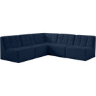 Meridian Furniture Relax Velvet Modular Sectional Sec5C - Navy - Sofas
