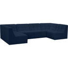 Meridian Furniture Relax Velvet Modular Sectional Sec6B - Navy - Sofas