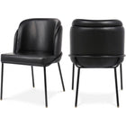 Meridian Furniture Jagger Faux Leather Dining Chair - Black - Dining Chairs