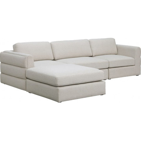 Meridian Furniture Beckham Linen Polyester Modular Sectional 4A - Beige - Sofas
