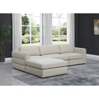 Meridian Furniture Beckham Linen Polyester Modular Sectional 4A - Sofas