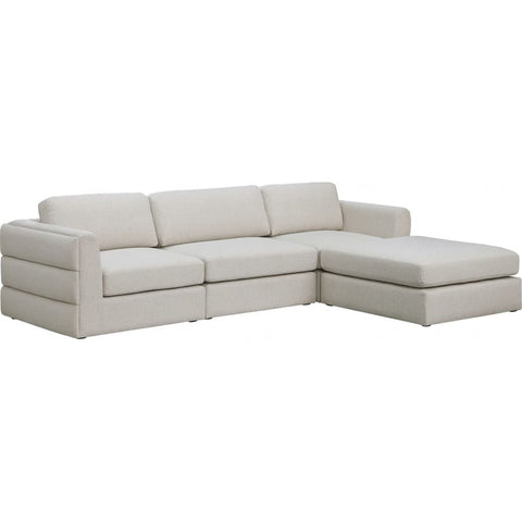 Meridian Furniture Beckham Linen Polyester Modular Sectional 4A - Beige - Sofas