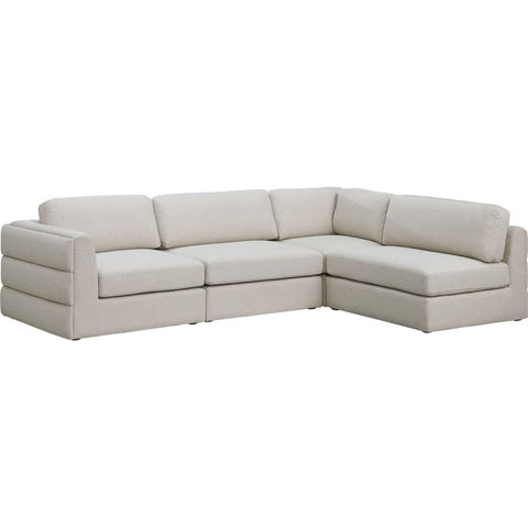 Meridian Furniture Beckham Linen Polyester Modular Sectional 4B - Beige - Sofas