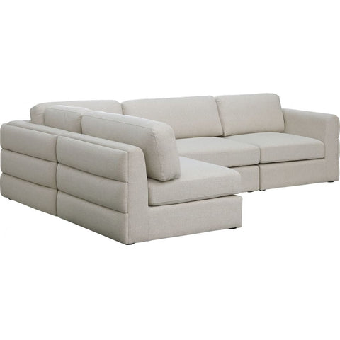 Meridian Furniture Beckham Linen Polyester Modular Sectional 4B - Beige - Sofas