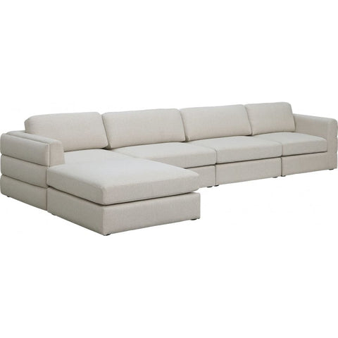Meridian Furniture Beckham Linen Polyester Modular Sectional 5A - Beige - Sofas
