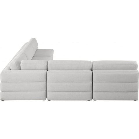 Meridian Furniture Beckham Linen Polyester Modular Sectional 5C - Beige - Sofas