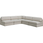 Meridian Furniture Beckham Linen Polyester Modular Sectional 5C - Beige - Sofas