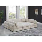 Meridian Furniture Beckham Linen Polyester Modular Sectional 6A - Sofas