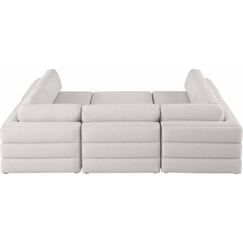 Meridian Furniture Beckham Linen Polyester Modular Sectional 6A - Beige - Sofas