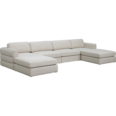 Meridian Furniture Beckham Linen Polyester Modular Sectional 6C - Beige - Sofas