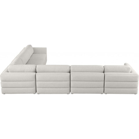 Meridian Furniture Beckham Linen Polyester Modular Sectional 6D - Beige - Sofas