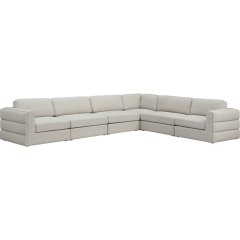 Meridian Furniture Beckham Linen Polyester Modular Sectional 6D - Beige - Sofas