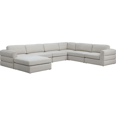 Meridian Furniture Beckham Linen Polyester Modular Sectional 7A - Beige - Sofas
