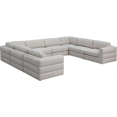 Meridian Furniture Beckham Linen Polyester Modular Sectional 8A - Beige - Sofas
