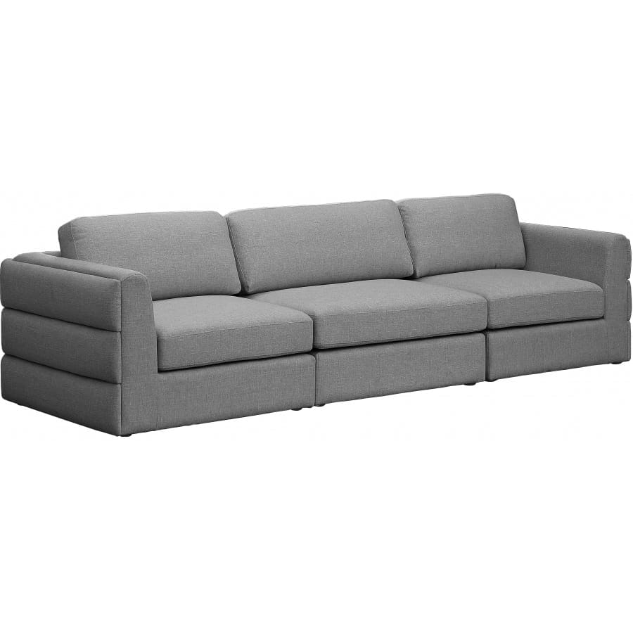 Meridian Furniture Beckham Linen Polyester Modular 114 Sofa S114A - Grey - Sofas