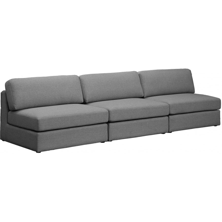 Meridian Furniture Beckham Linen Polyester Modular 114 Sofa S114B - Grey - Sofas
