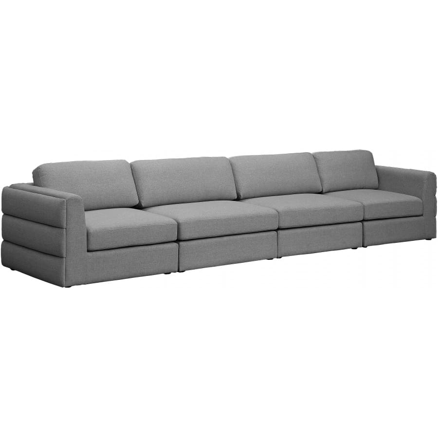 Meridian Furniture Beckham Linen Polyester Modular 152 Sofa S152A - Grey - Sofas