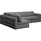 Meridian Furniture Beckham Linen Polyester Modular Sectional 4B - Grey - Sofas