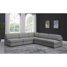 Meridian Furniture Beckham Linen Polyester Modular Sectional 5C - Sofas