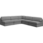 Meridian Furniture Beckham Linen Polyester Modular Sectional 5C - Grey - Sofas
