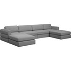 Meridian Furniture Beckham Linen Polyester Modular Sectional 6C - Grey - Sofas