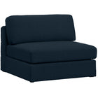 Meridian Furniture Beckham Linen Polyester Modular Armless Chair - Navy - Chairs