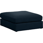 Meridian Furniture Beckham Linen Polyester Modular Ottoman - Navy - Ottomans