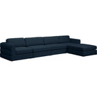 Meridian Furniture Beckham Linen Polyester Modular Sectional 5A - Navy - Sofas