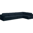 Meridian Furniture Beckham Linen Polyester Modular Sectional 5B - Navy - Sofas