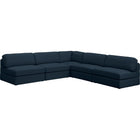 Meridian Furniture Beckham Linen Polyester Modular Sectional 5C - Navy - Sofas