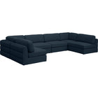 Meridian Furniture Beckham Linen Polyester Modular Sectional 6B - Navy - Sofas