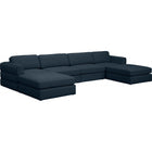 Meridian Furniture Beckham Linen Polyester Modular Sectional 6C - Navy - Sofas