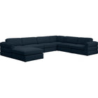 Meridian Furniture Beckham Linen Polyester Modular Sectional 7A - Navy - Sofas