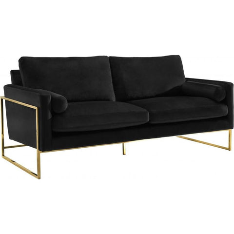 Meridian Furniture Mila Velvet Sofa - Black - Sofas