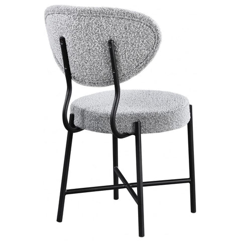 Meridian Furniture Allure Boucle Fabric Dining Chair - Grey - Dining Chairs