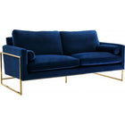 Meridian Furniture Mila Velvet Sofa - Navy - Sofas