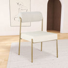 Meridian Furniture Carly Boucle Fabric & Faux Leather Dining Chair - Dining Chairs