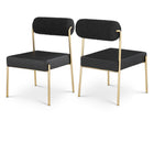 Meridian Furniture Carly Boucle Fabric & Faux Leather Dining Chair - Black - Dining Chairs