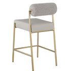 Meridian Furniture Carly Boucle Fabric & Faux Leather Counter Stool