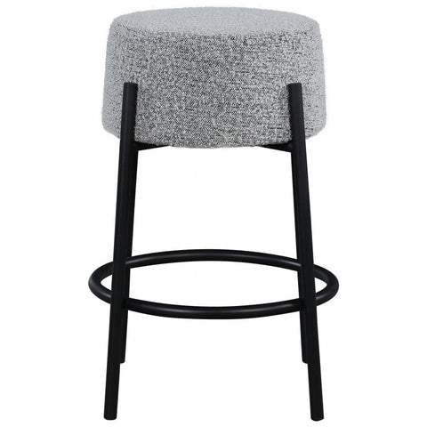 Meridian Furniture Avalon Boucle Fabric Counter Stool - Grey - Stools