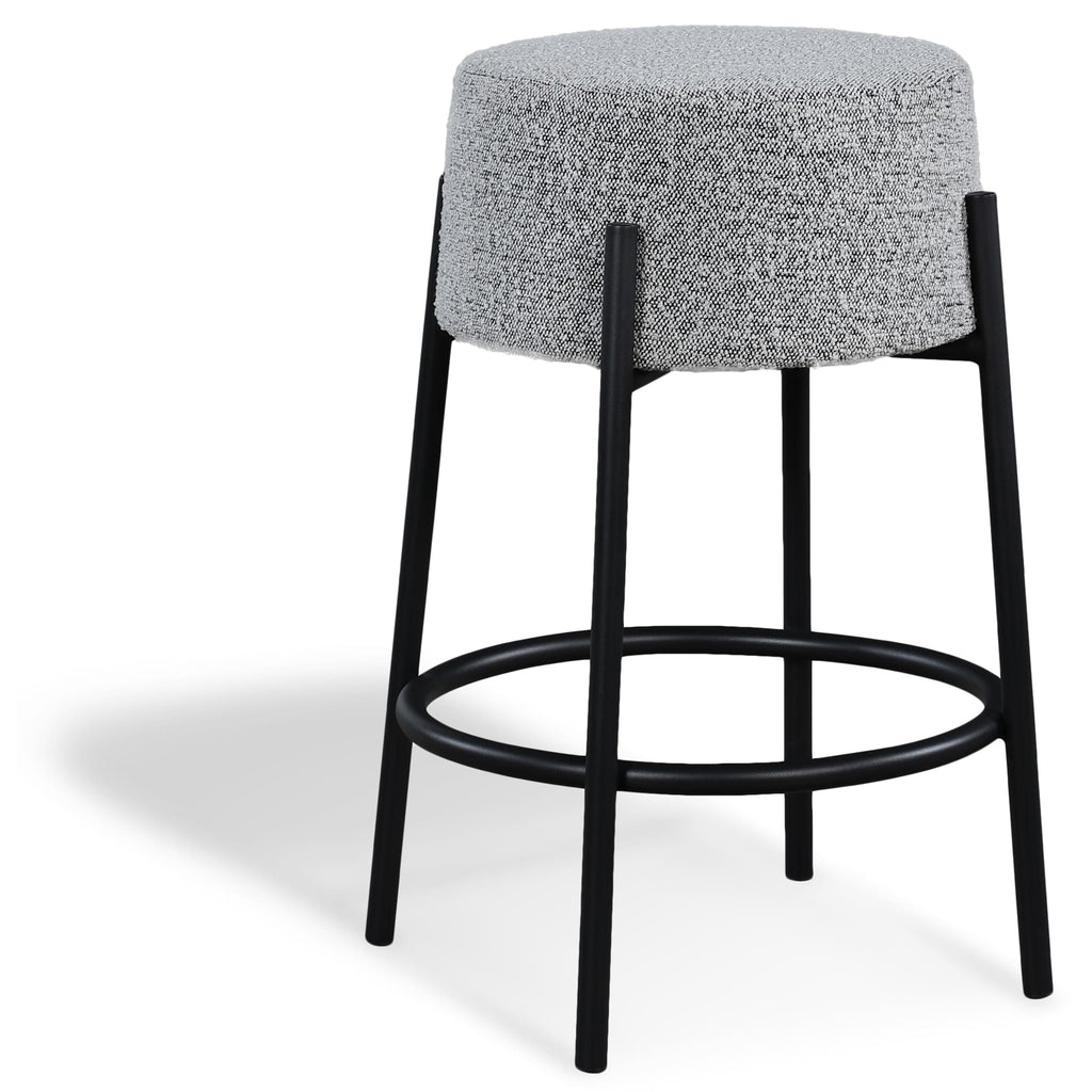 Meridian Furniture Avalon Boucle Fabric Counter Stool - Grey - Stools