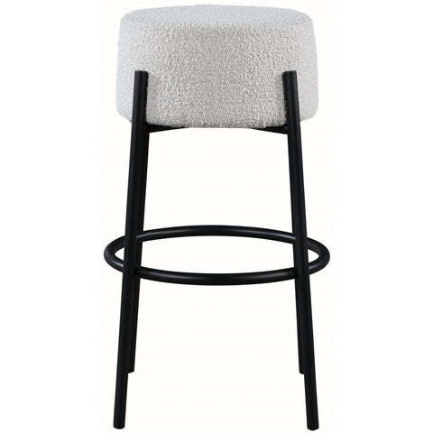 Meridian Furniture Avalon Boucle Fabric Bar Stool - Cream - Stools