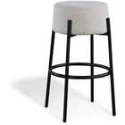 Meridian Furniture Avalon Boucle Fabric Bar Stool - Cream - Stools