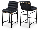 Meridian Furniture Burke Faux Leather Counter Stool - Black - Stools