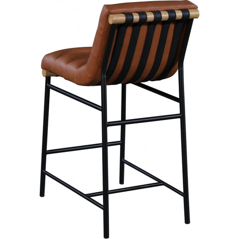 Meridian Furniture Burke Faux Leather Counter Stool - Cognac - Stools
