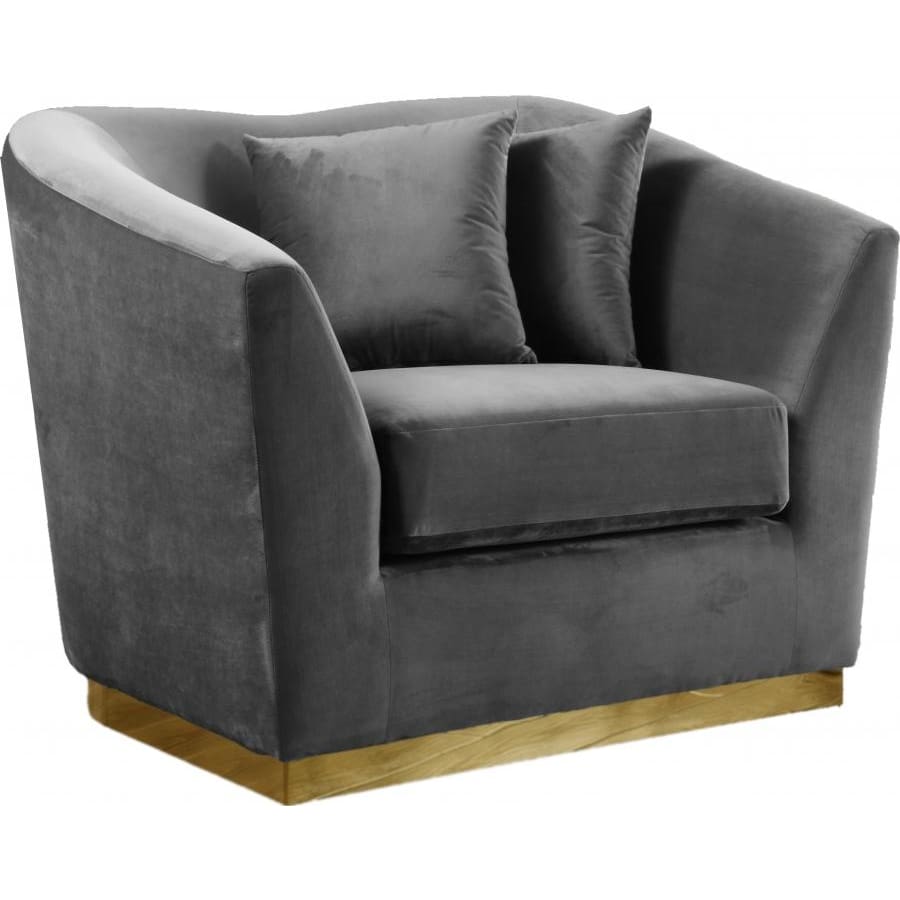 Meridian Furniture Arabella Velvet Chair - Grey - Chairs