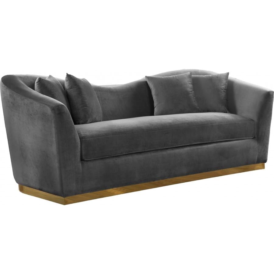 Meridian Furniture Arabella Velvet Sofa - Grey - Sofas