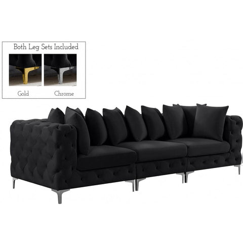 Meridian Furniture Tremblay 108 Velvet Modular Sofa - Black - Sofas